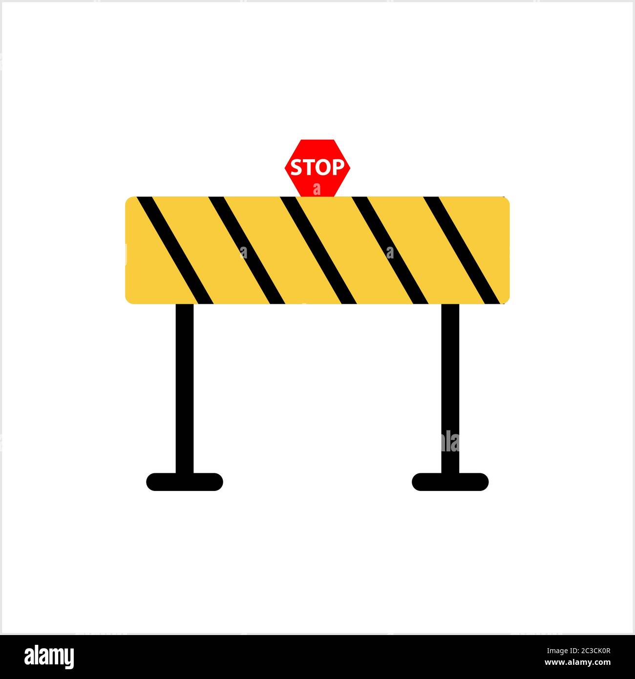 Construction Barrier Icon, Roadblock Barrier Icon Vector Art ...