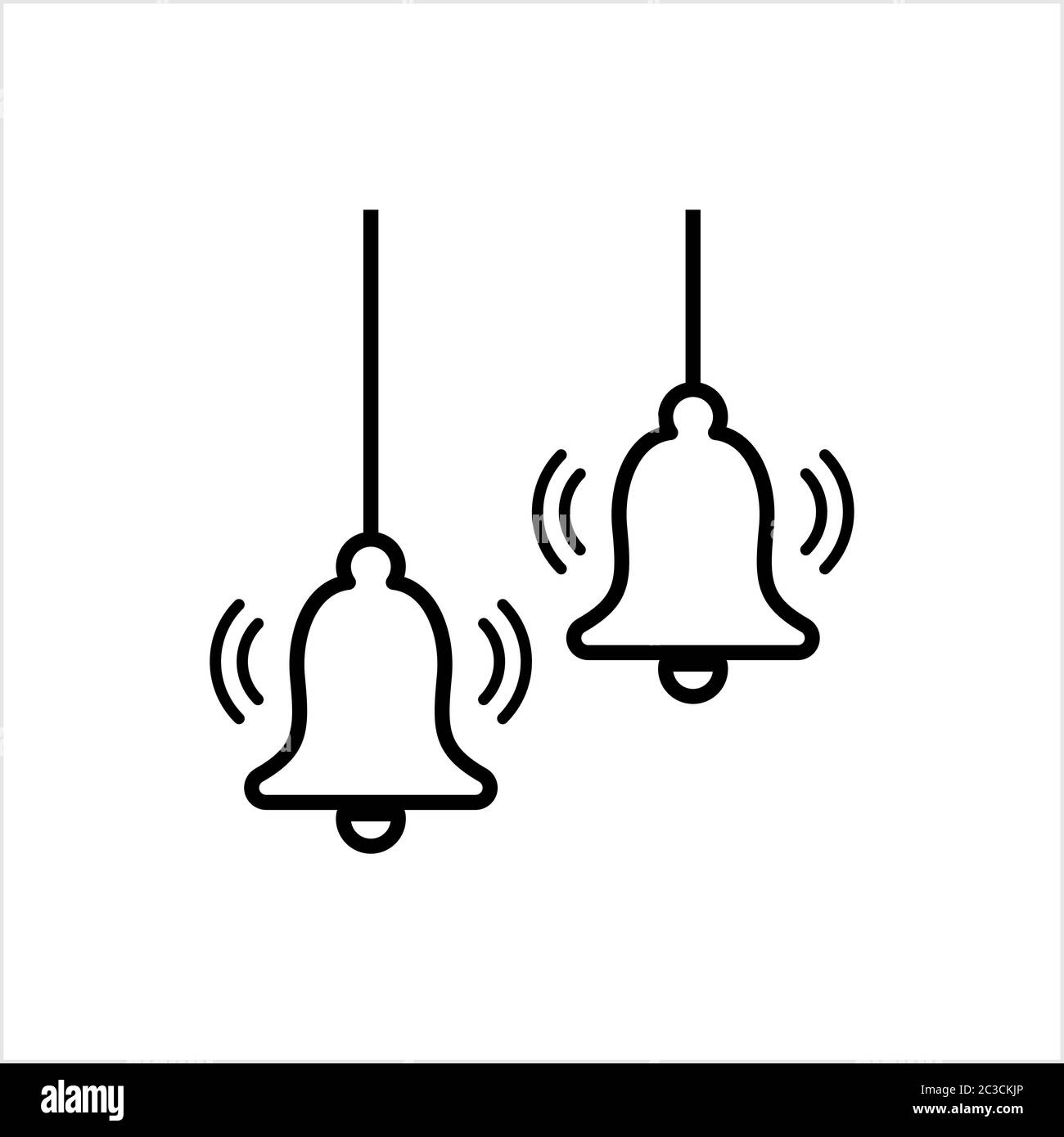 Ringing Bell Icon, Ringing Bell Sound Icon Vector Art Illustration