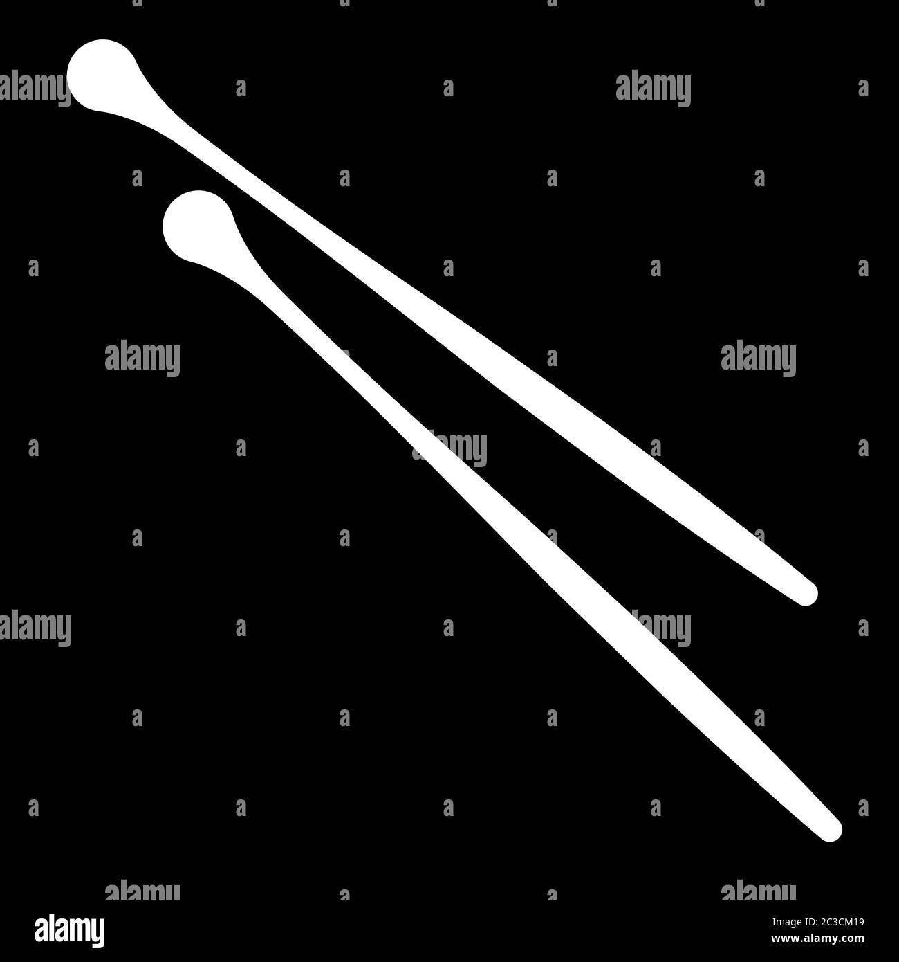 Drumsticks Icon, Drum Playing Stick Vector Art Illustration Stock
