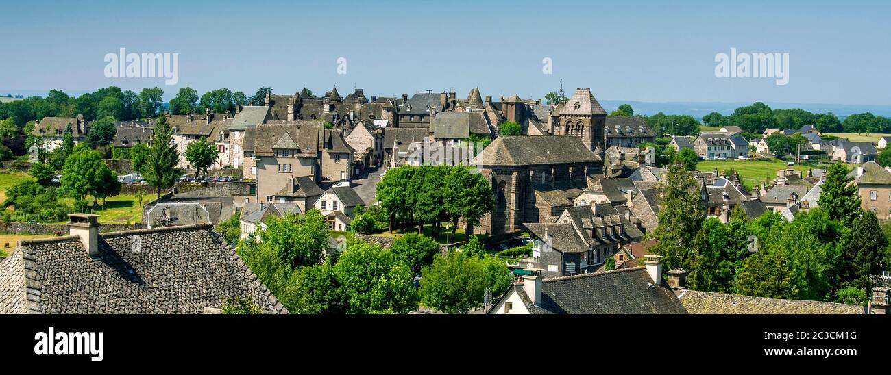 Salers village. Cantal. Auvergne-Rhone-Alpes. France Stock Photo