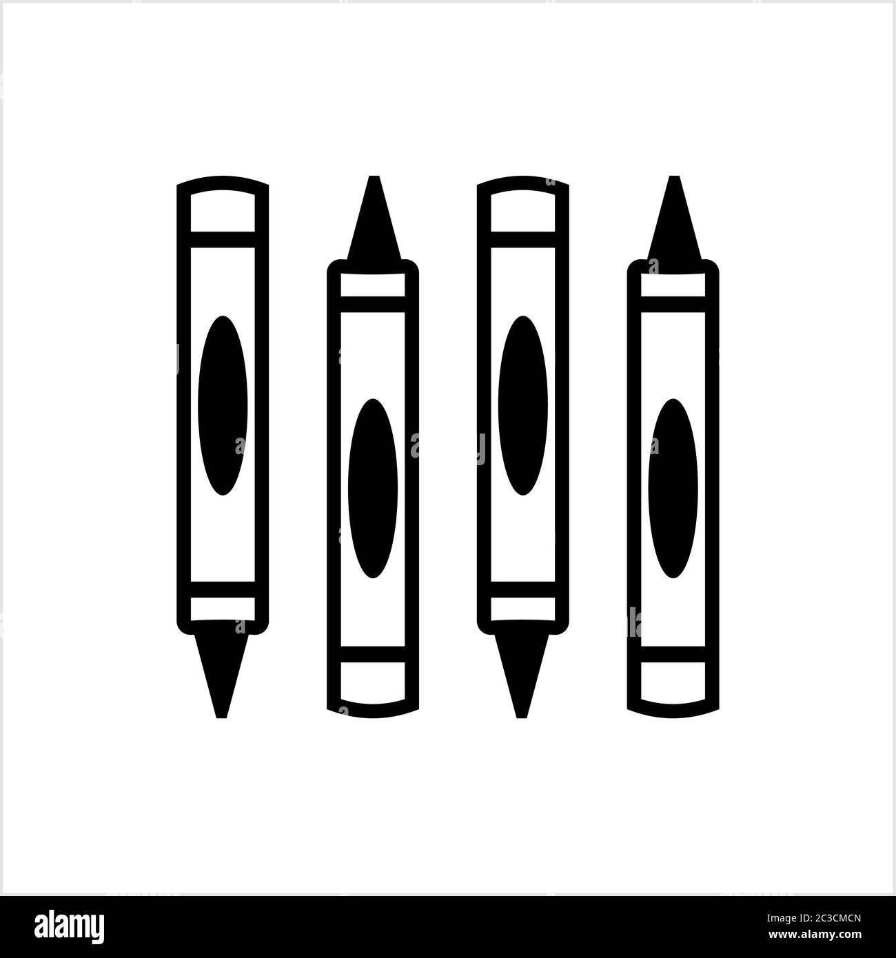 Crayon Icon, Drawing Crayon Vector Art Illustration Stock Vector Image