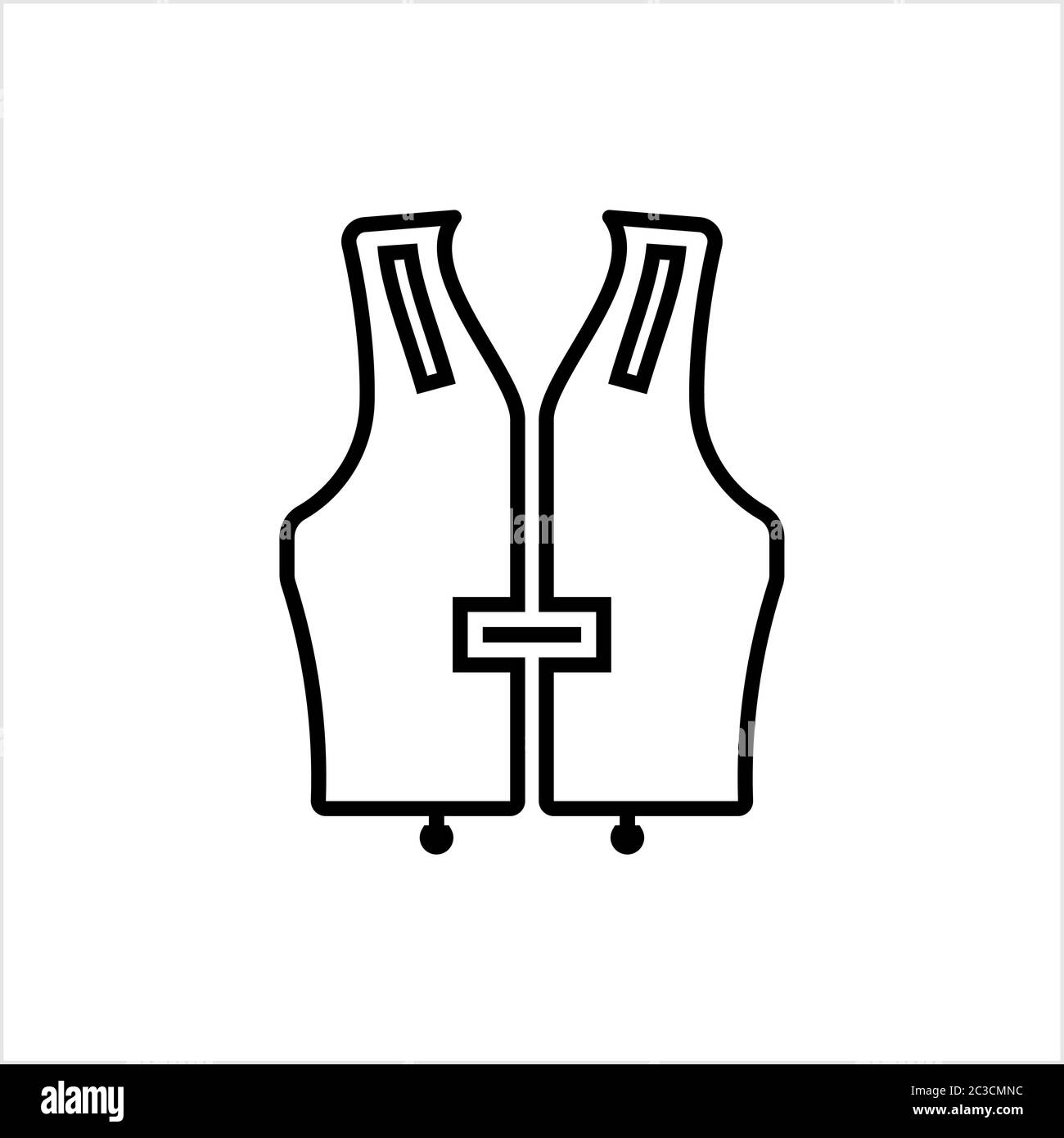 Life Vest Icon, Life Saving Jacket Vector Art Illustration Stock Vector ...