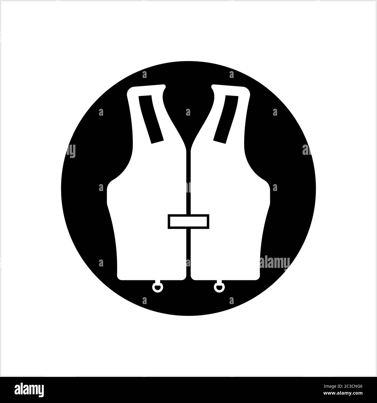 Life Vest Icon, Life Saving Jacket Vector Art Illustration Stock Vector ...