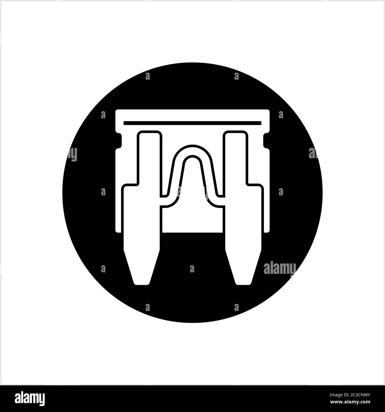Fuse Icon, Melting Breaking Protective Fuse Vector Art Illustration Stock Vector