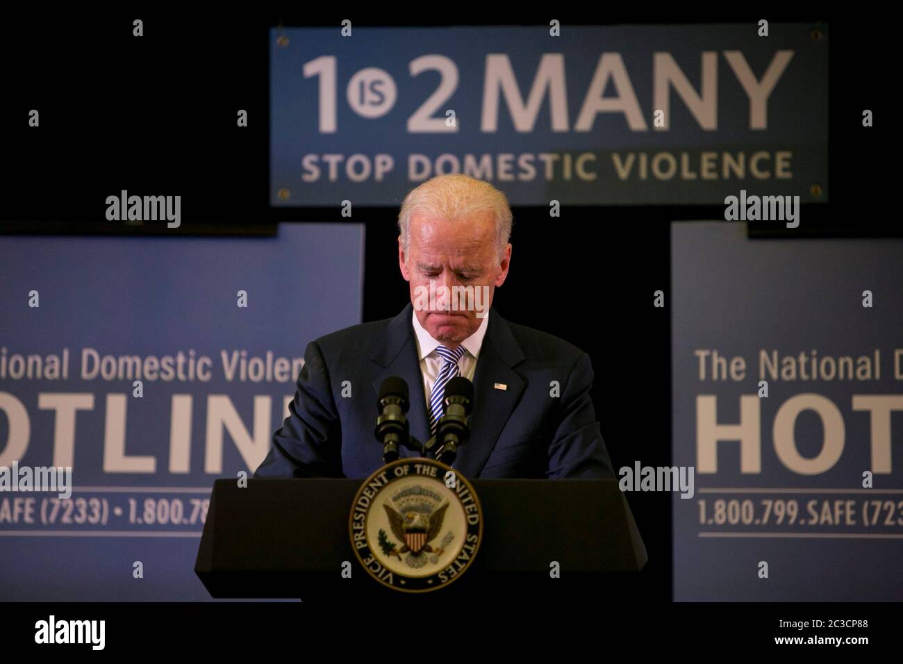 October 30th, 2013 Austin, Texas, USA: Vice President Joe Biden speaks at the headquarters of the National Domestic Violence Hotline to commemorate National Domestic Violence Awareness Month.  ©Marjorie Kamys Cotera/Daemmrich Stock Photo
