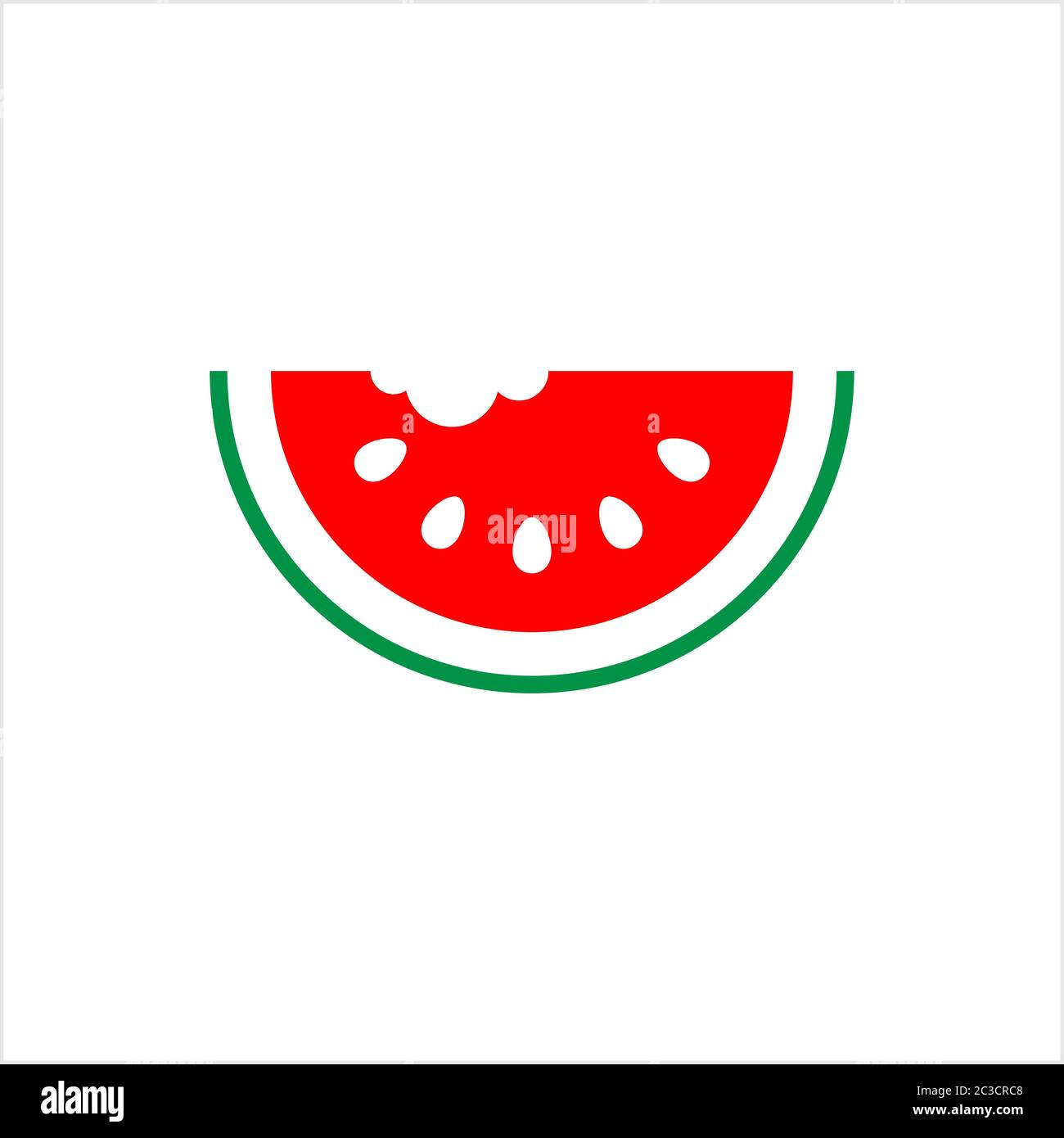 Watermelon Icon, Watermelon Vector Art Illustration Stock Vector
