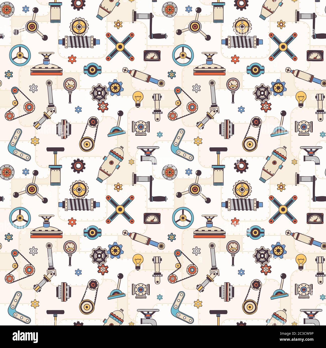 Parts and details of Industrial machines and devices Stock Vector Image