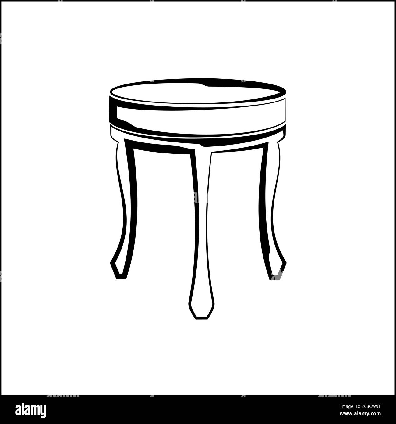 Stool Icon, Furniture Icon Vector Art Illustration Stock Vector Image