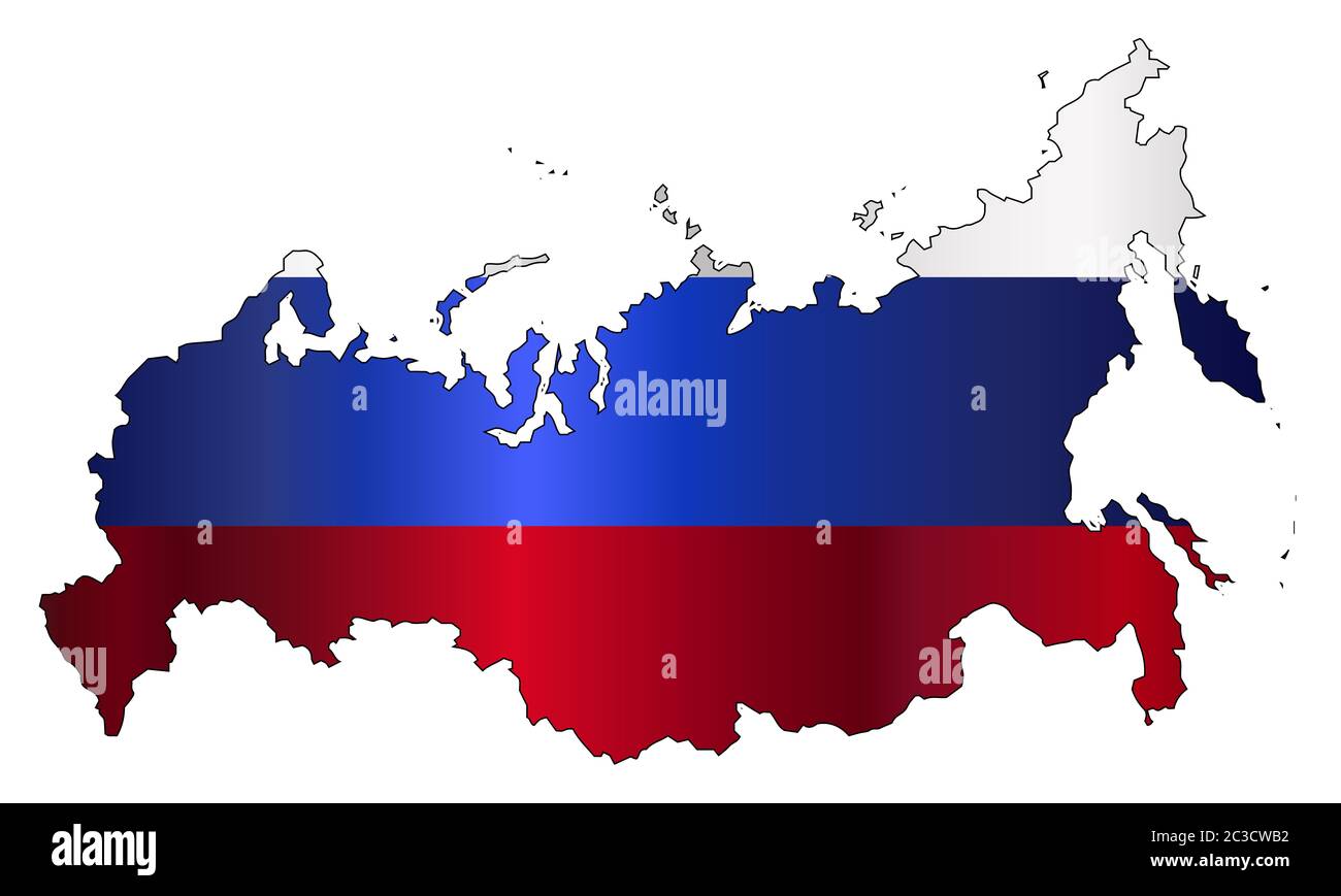 Map of Russia in Russian flag colors Stock Photo by ©doomu 19552069