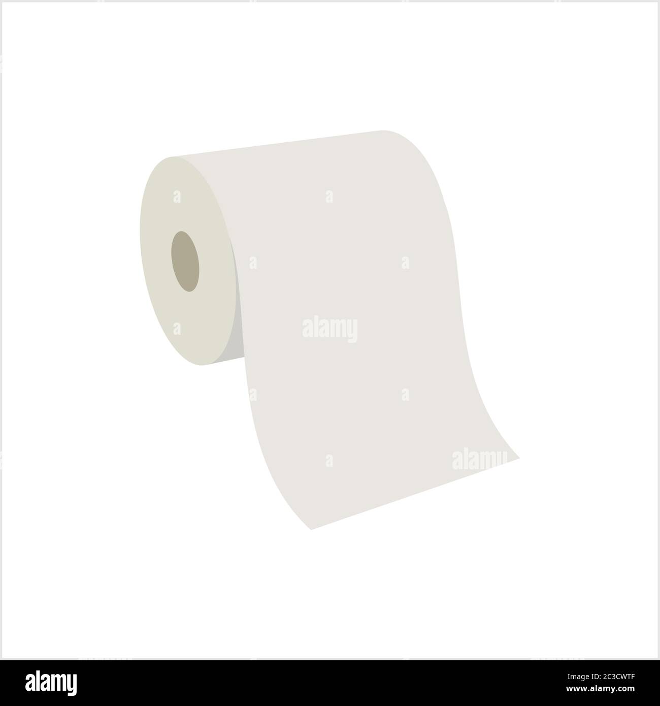 Paper Towel Icon, Roll Of Paper Towel Vector Art Illustration Stock