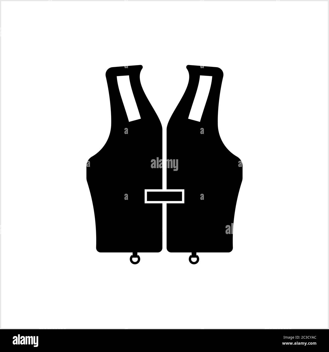 Life Vest Icon, Life Saving Jacket Vector Art Illustration Stock Vector ...