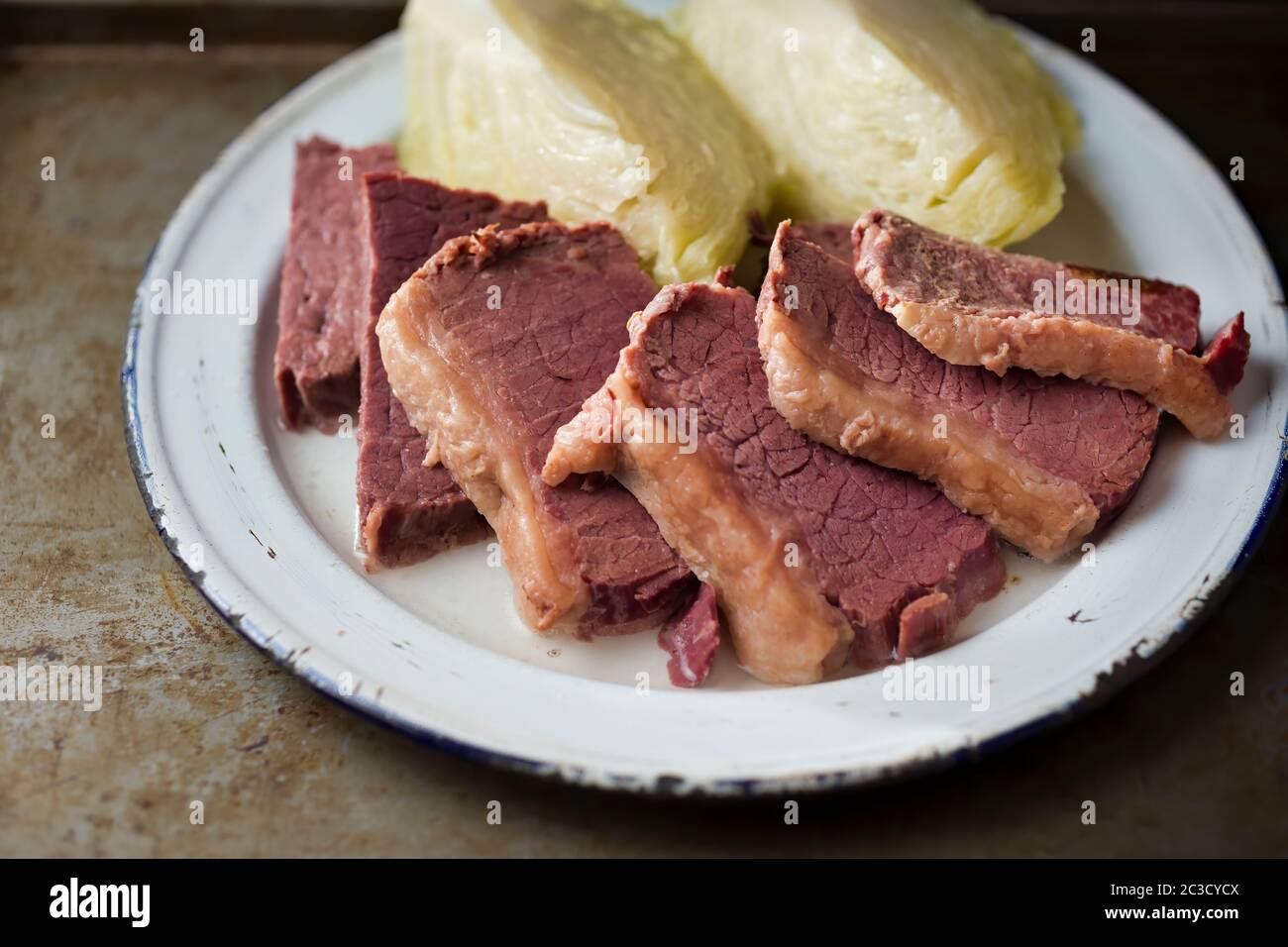 close up of irish american corned beef and cabbage Stock Photo Alamy