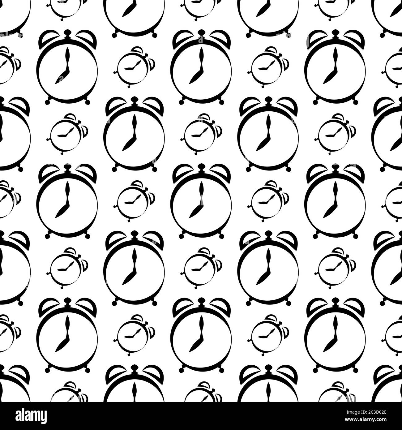 Alarm Clock Icon Seamless Pattern Vector Art Illustration Stock Vector ...