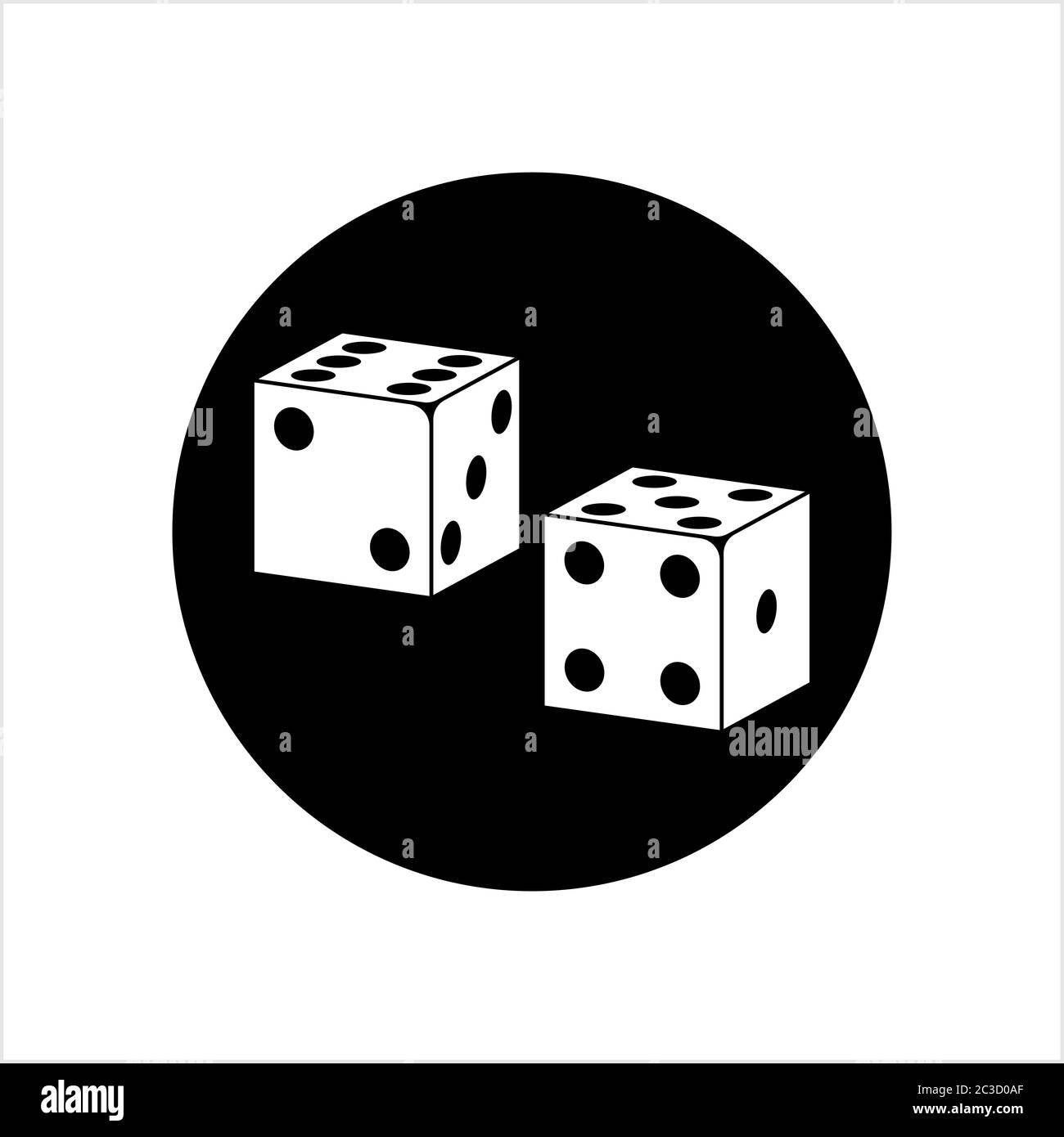 Dice Icon, Pair Of Dice Icon Vector Art Illustration Stock Vector Image