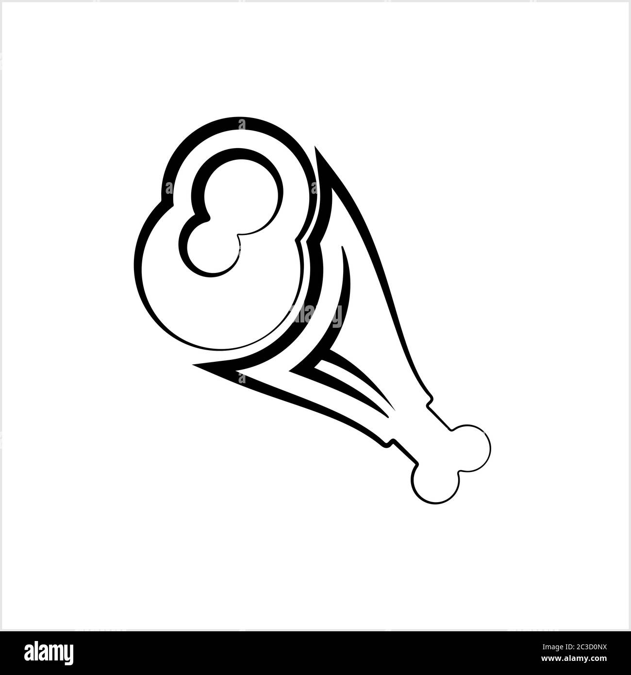 Chicken Leg Icon, Turkey Leg Icon Vector Art Illustration Stock Vector