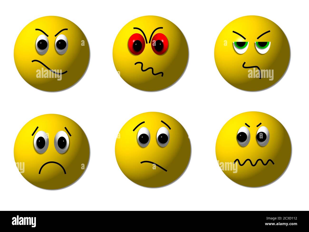 smileys - angry and sad Stock Photo
