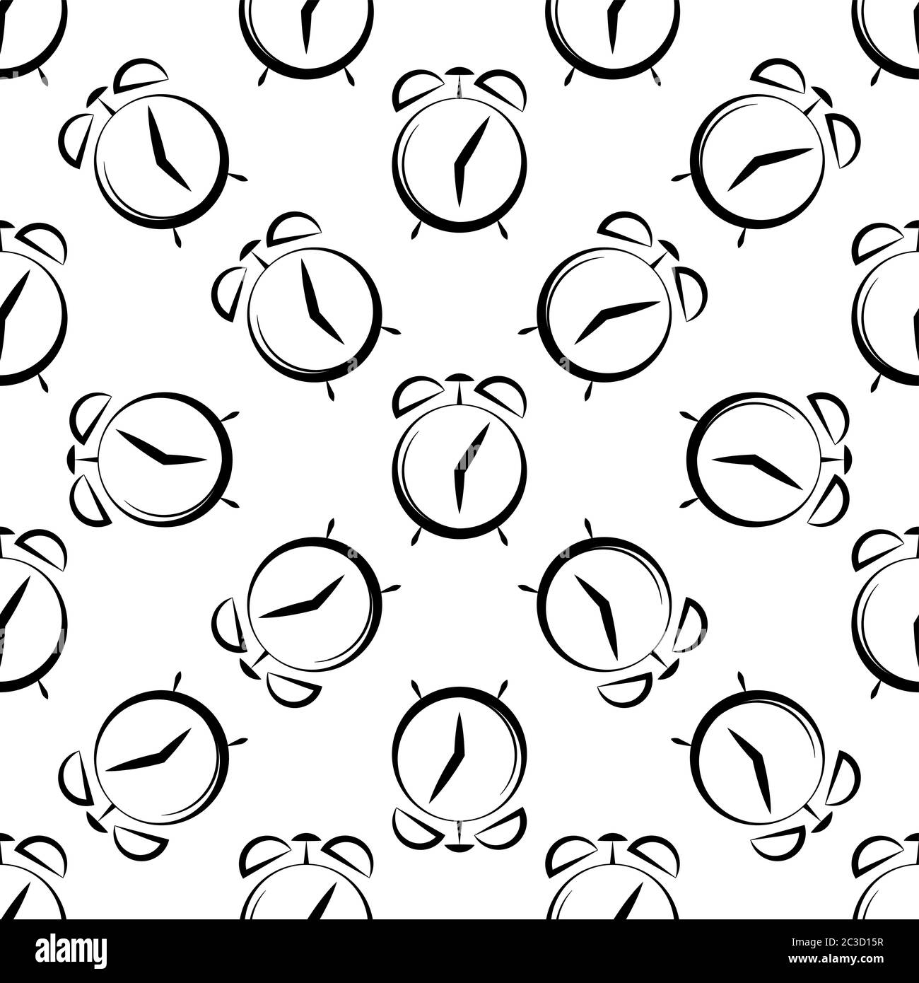 Alarm Clock Icon Seamless Pattern Vector Art Illustration Stock Vector ...