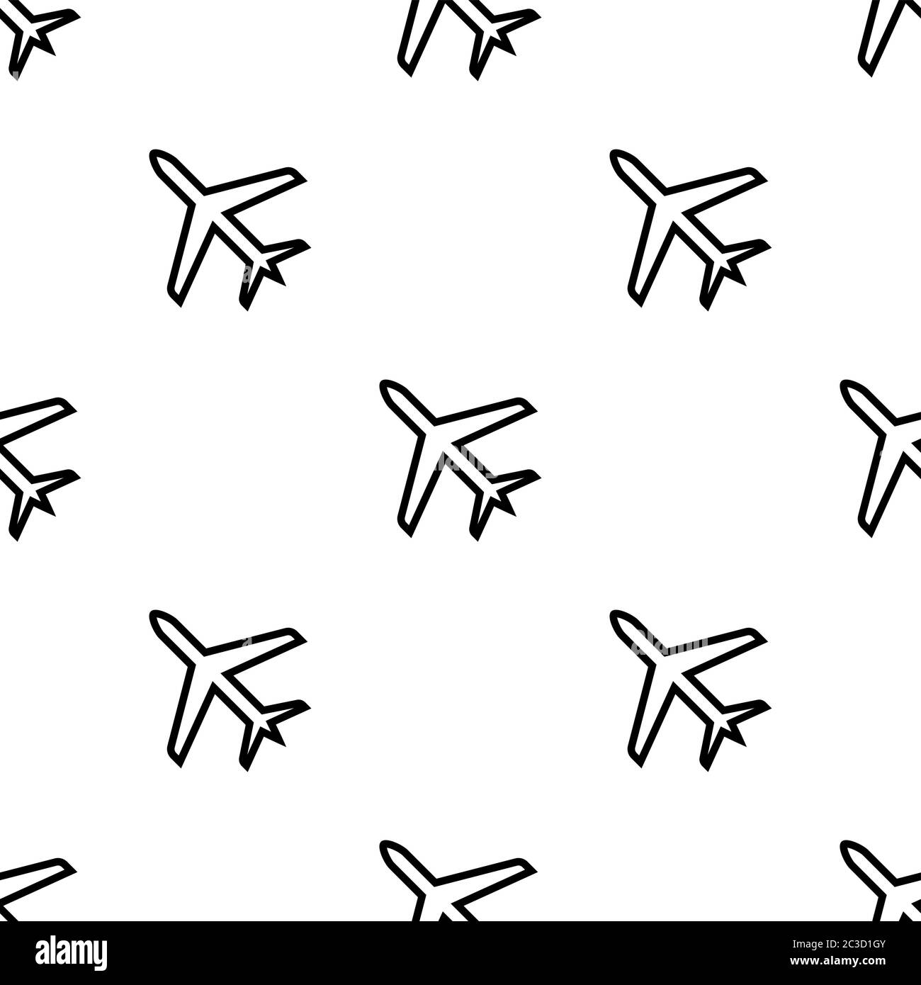 Airplane Icon Seamless Pattern Vector Art Illustration Stock Vector ...