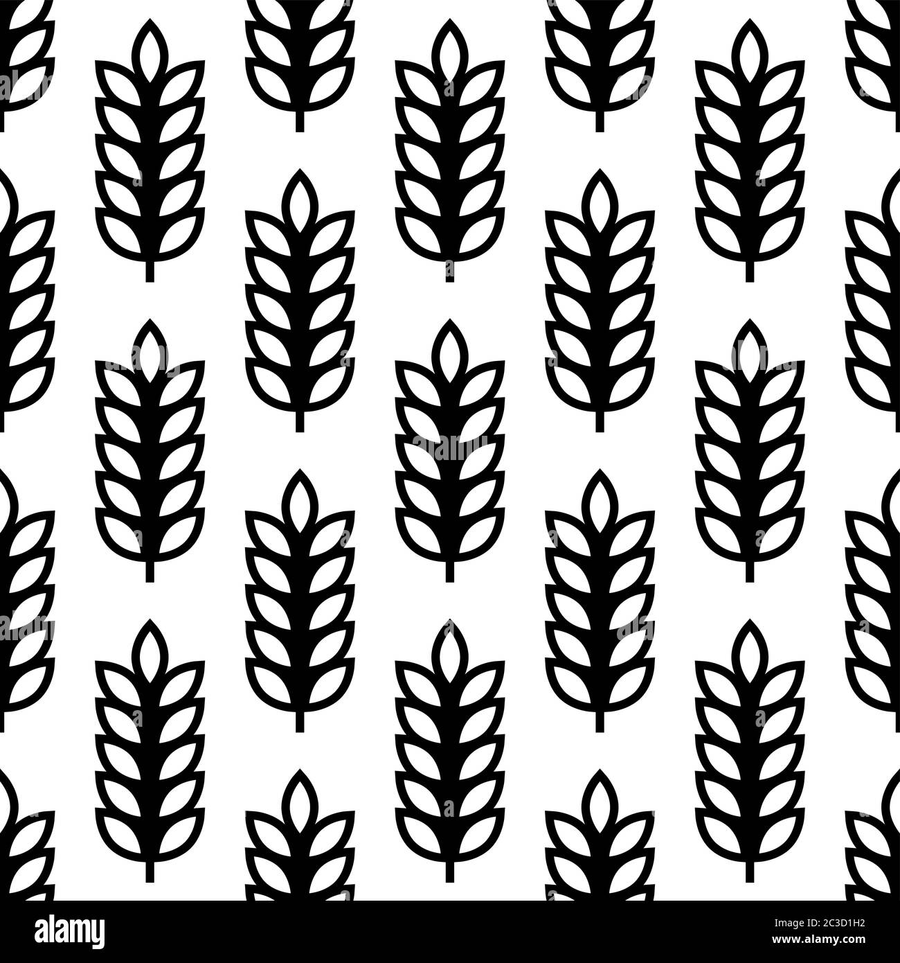 Wheat Ear Spica Icon Seamless Pattern Vector Art Illustration Stock ...