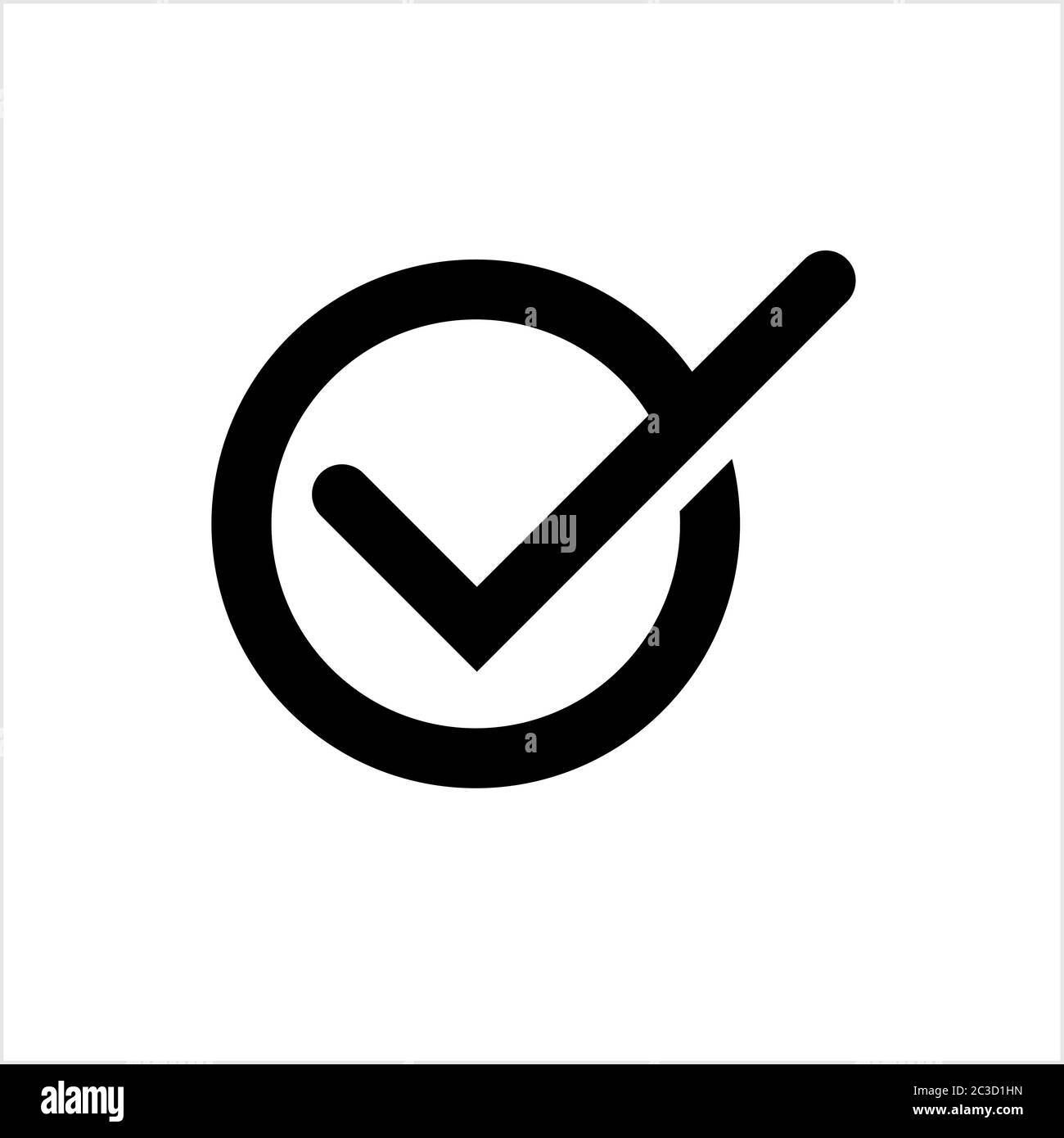 Tick Mark Icon, Check Mark, Right Mark, Vector Art Illustration Stock