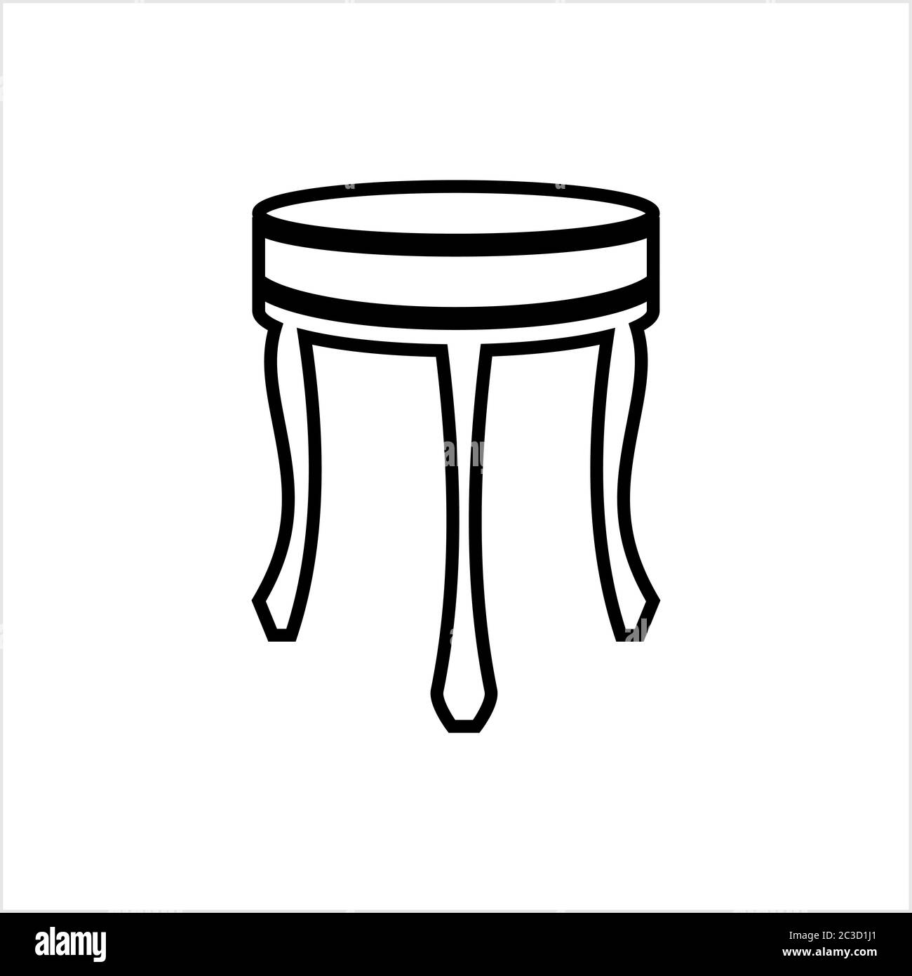 Stool Icon, Furniture Icon Vector Art Illustration Stock Vector Image