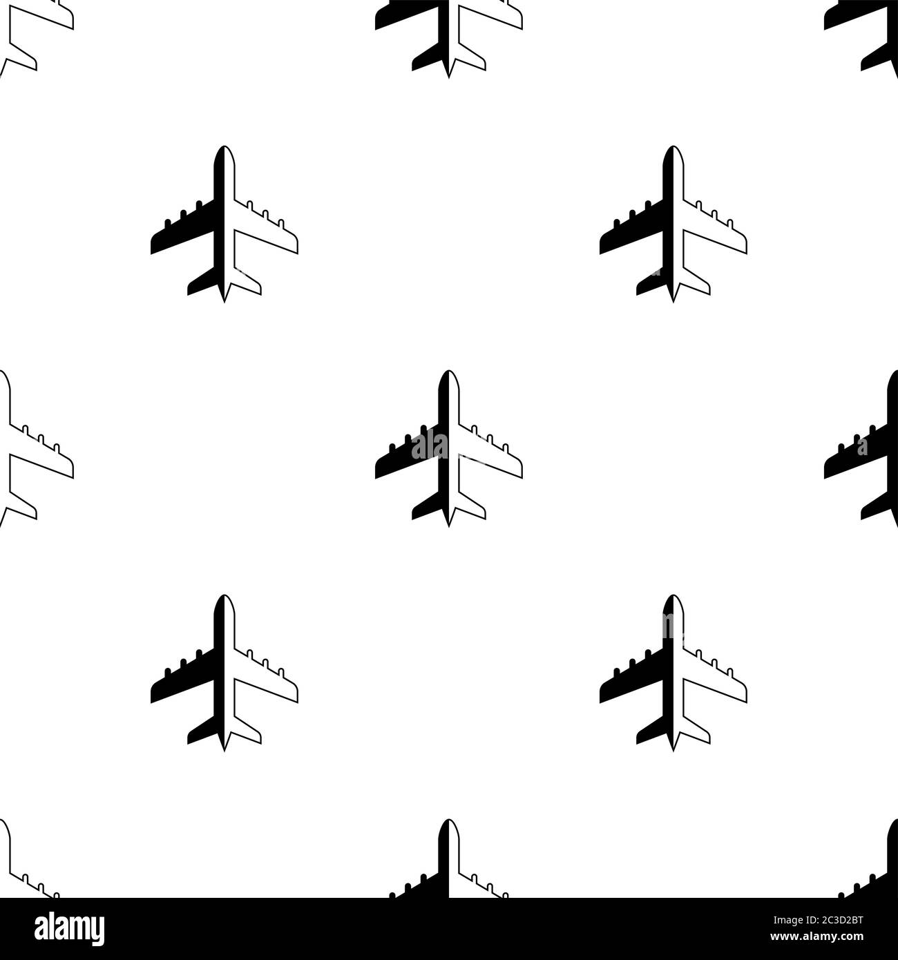 Airplane Icon Seamless Pattern Vector Art Illustration Stock Vector ...