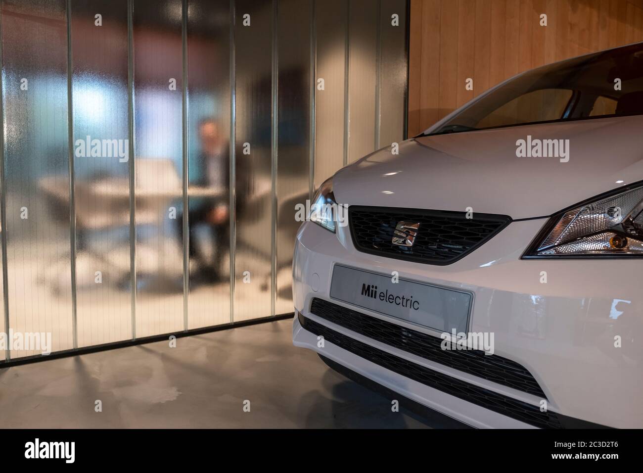 Barcelona, Spain. 19th June, 2020. The SEAT Mii Electric 61 KW model is seen at Seat's new concept store located on Passeig de Gràcia in Barcelona. The car company SEAT opens a new multidisciplinary store space in the heart of Barcelona. Credit: SOPA Images Limited/Alamy Live News Stock Photo