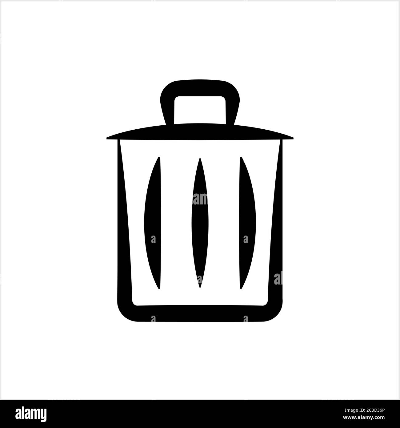 Trash Can Icon Vector Art Illustration Stock Vector Image & Art Alamy