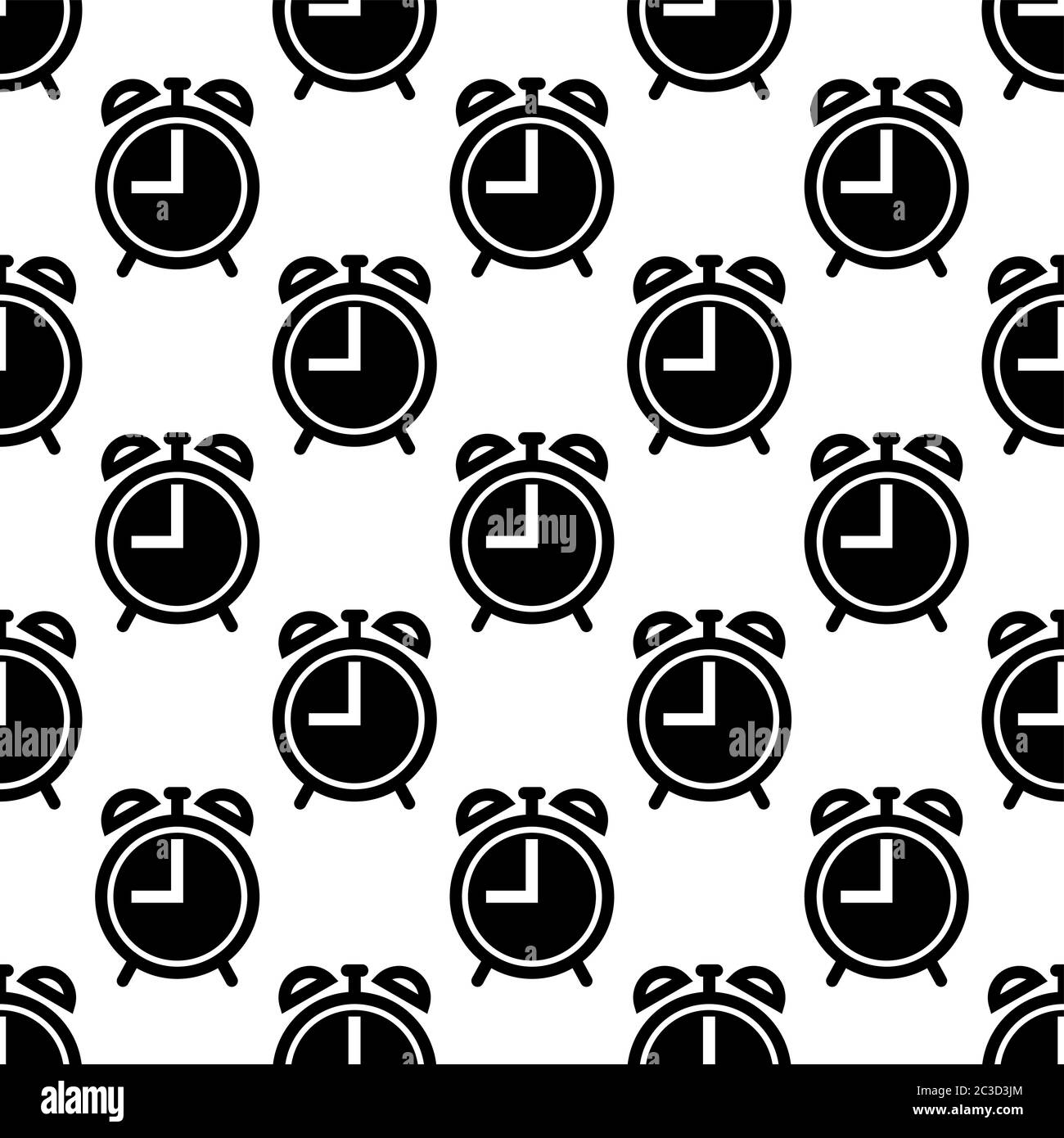 Alarm Clock Icon Seamless Pattern Vector Art Illustration Stock Vector ...