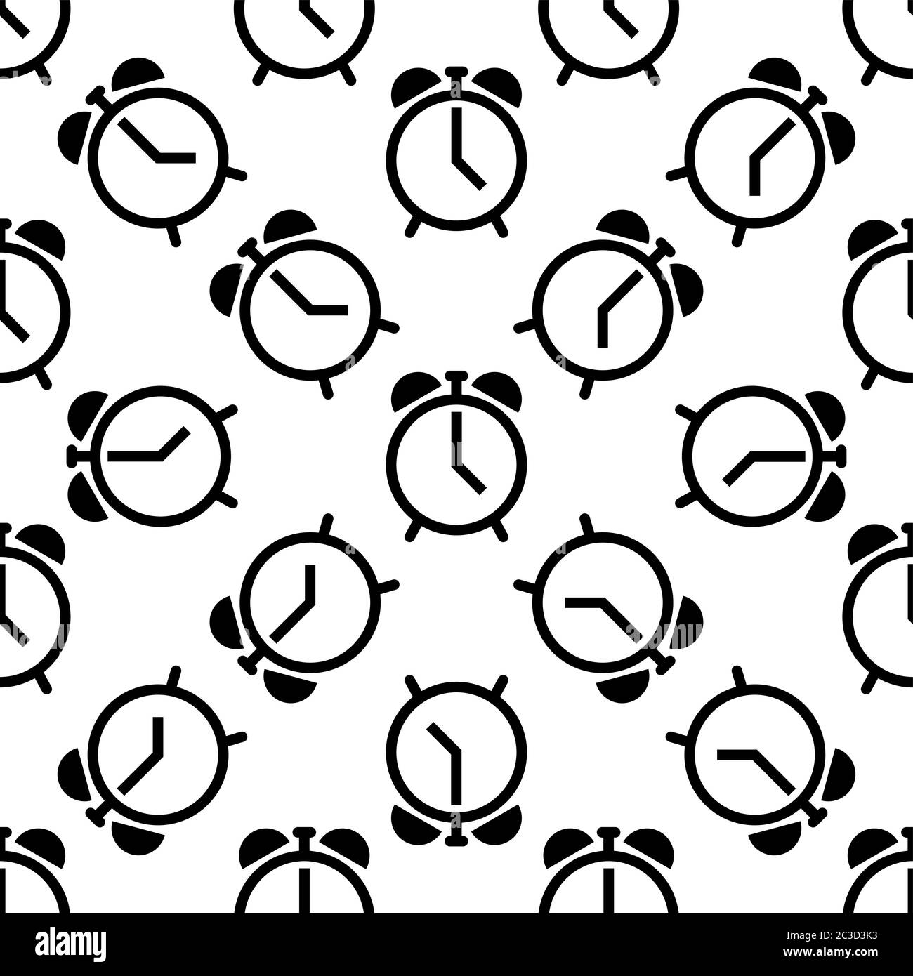 Alarm Clock Icon Seamless Pattern Vector Art Illustration Stock Vector ...