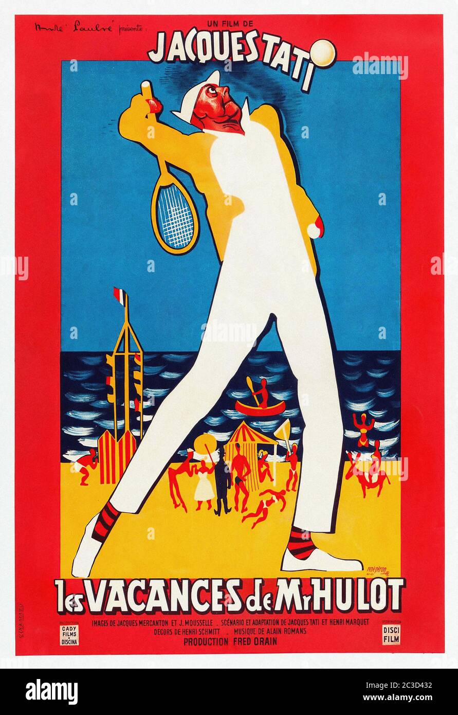 Les Vacances De Monsieur Hulot - French Vintage Movie Poster Stock