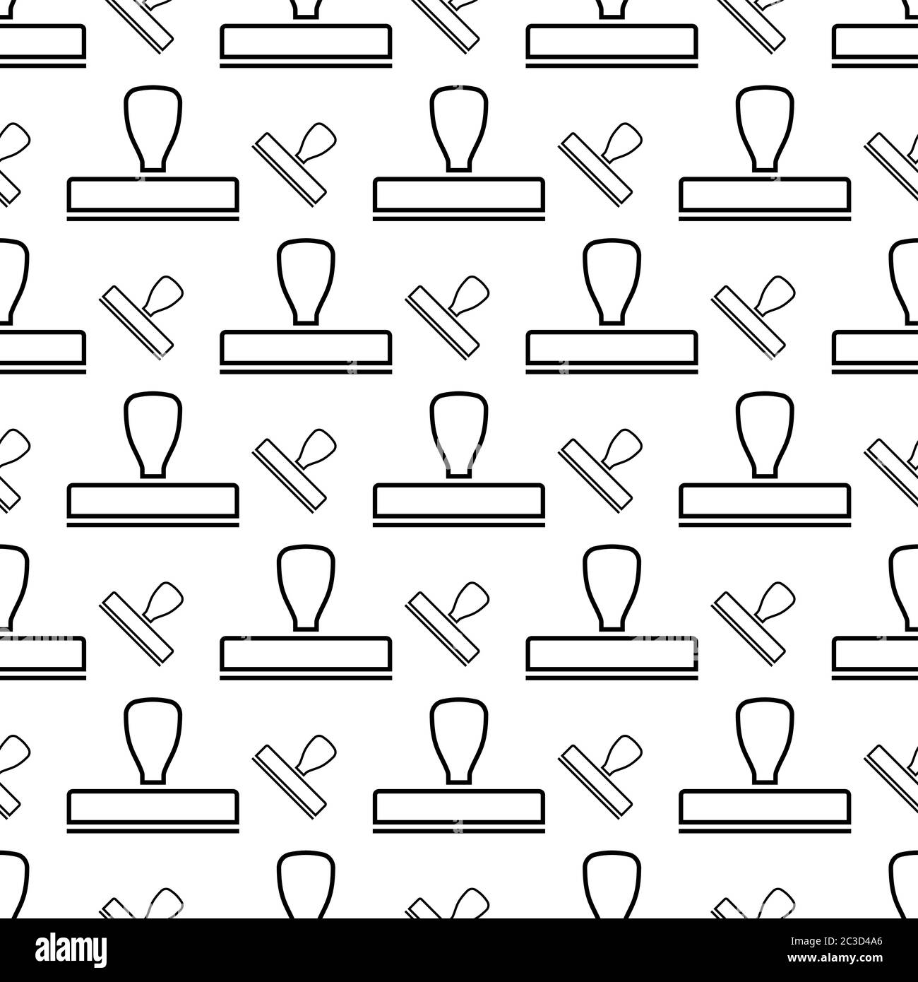 Rubber Stamp Icon Seamless Pattern Vector Art Illustration Stock Vector ...