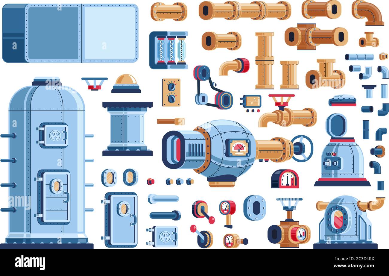 Spare parts for steampunk industrial machines Stock Vector Image & Art ...