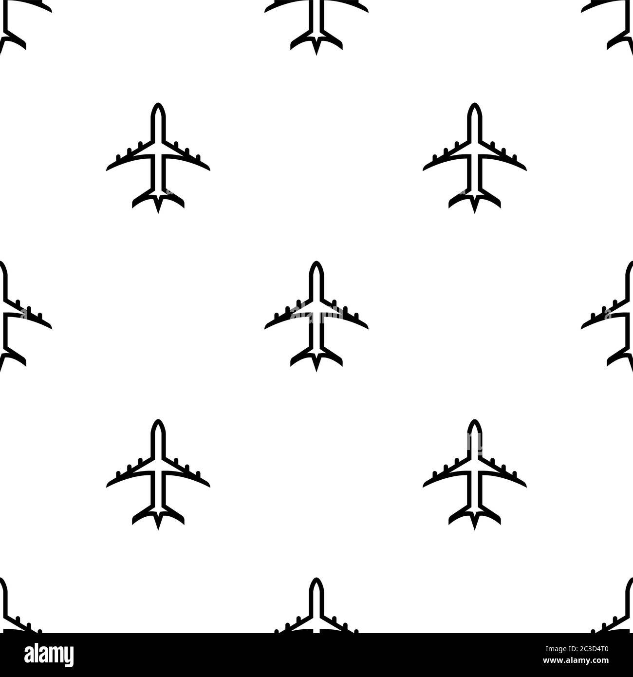 Airplane Icon Seamless Pattern Vector Art Illustration Stock Vector ...