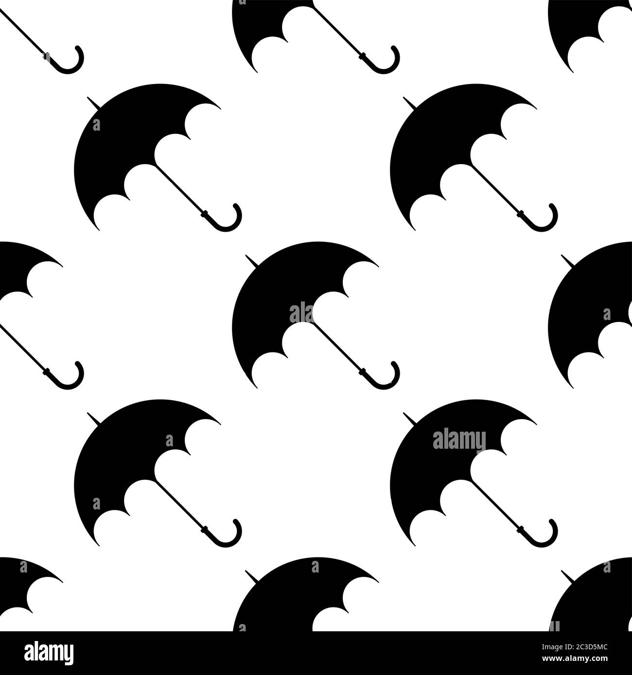 Umbrella Icon Seamless Pattern Vector Art Illustration Stock Vector