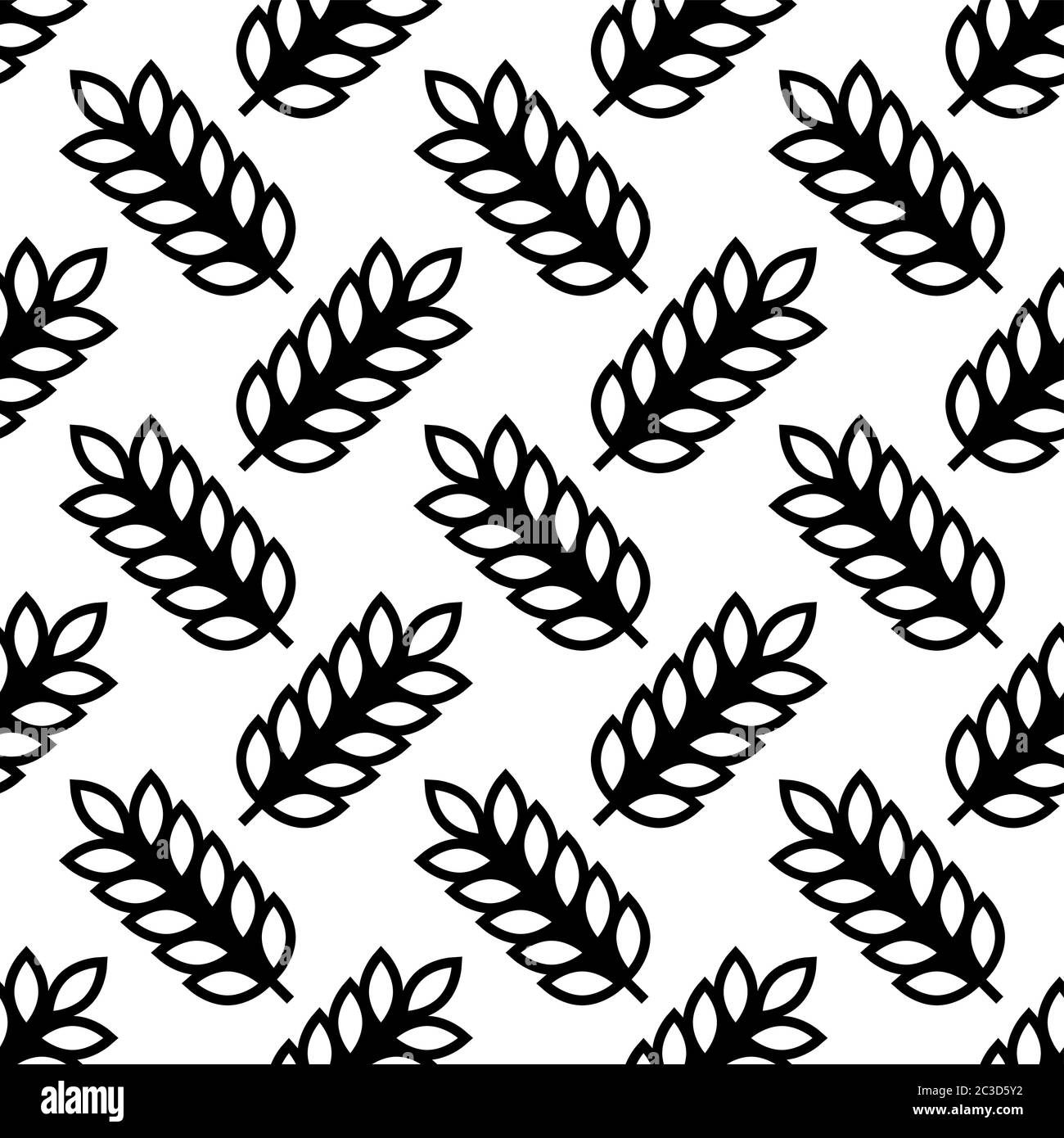 Wheat Ear Spica Icon Seamless Pattern Vector Art Illustration Stock ...