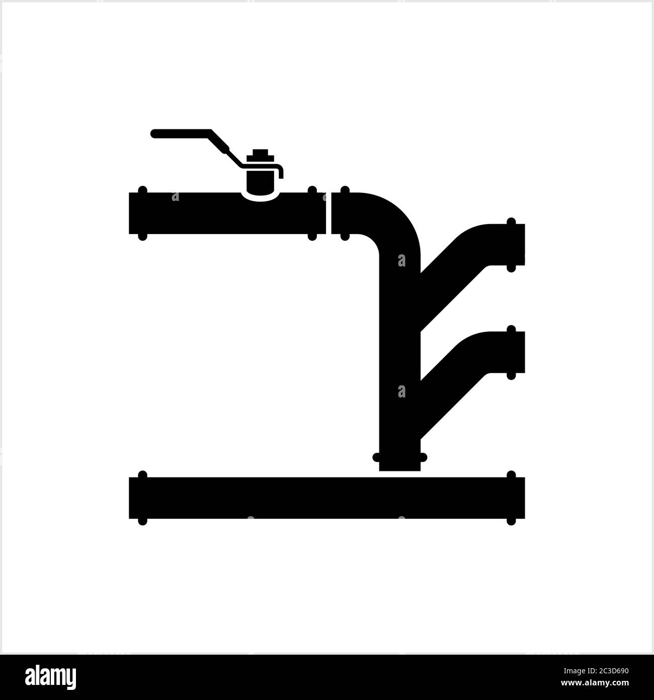 Pipe Icon, Pipe Fitting Icon Vector Art Illustration Stock Vector Image ...