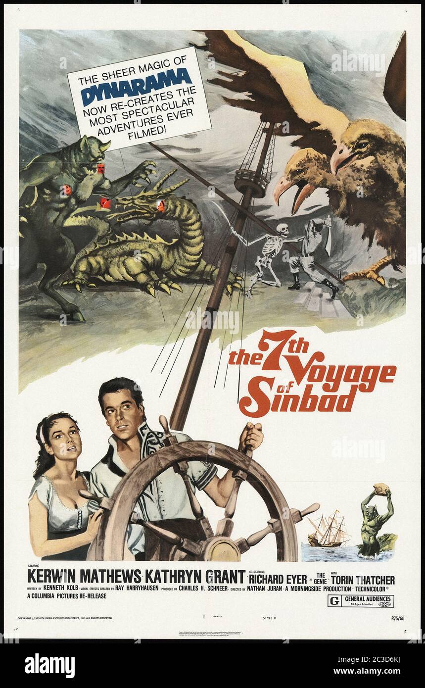 The 7th Voyage of Sinbad - Vintage Movie Poster Stock Photo