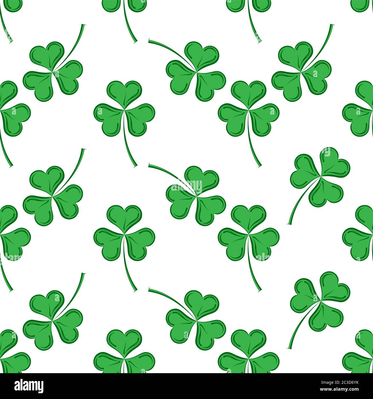 Shamrock Three Leaf Clover Seamless Pattern Vector Art Illustration ...