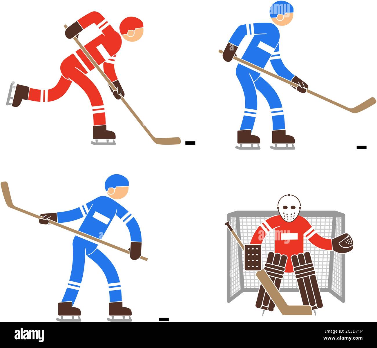 Simple color hockey player and goalkeeper icon Stock Vector Image & Art ...