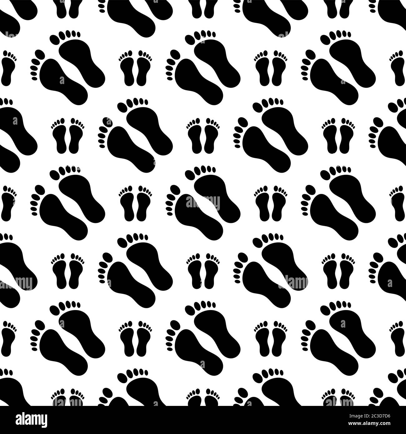 Human Footprint Icon Seamless Pattern, Foot Imprint Seamless Pattern ...