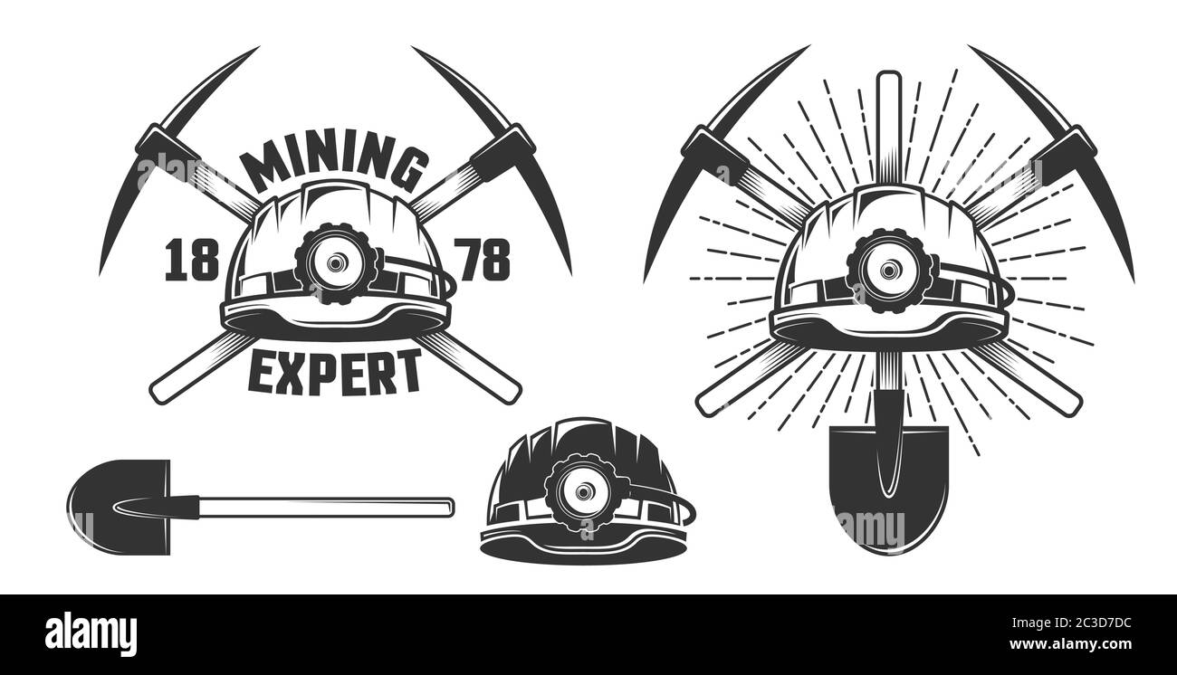 Mining vintage emblem Stock Vector