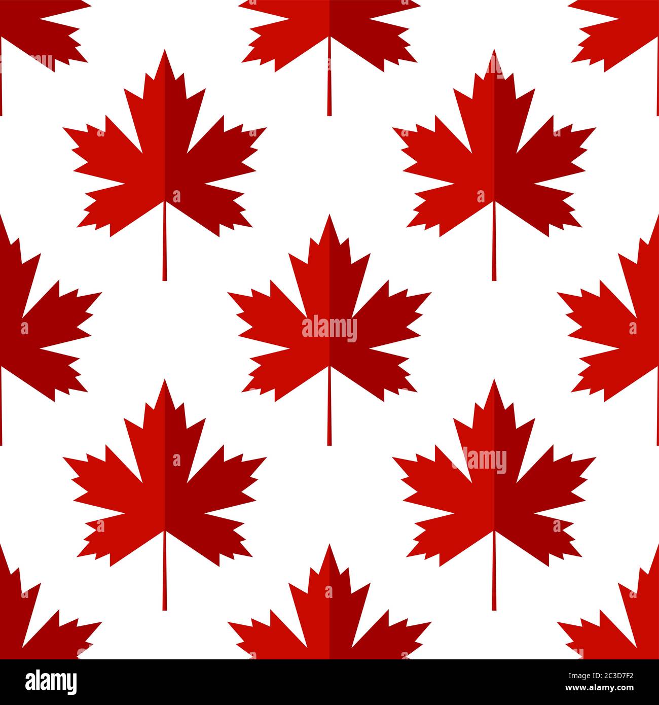 Maple Leaf Icon Seamless Pattern Vector Art Illustration Stock Vector