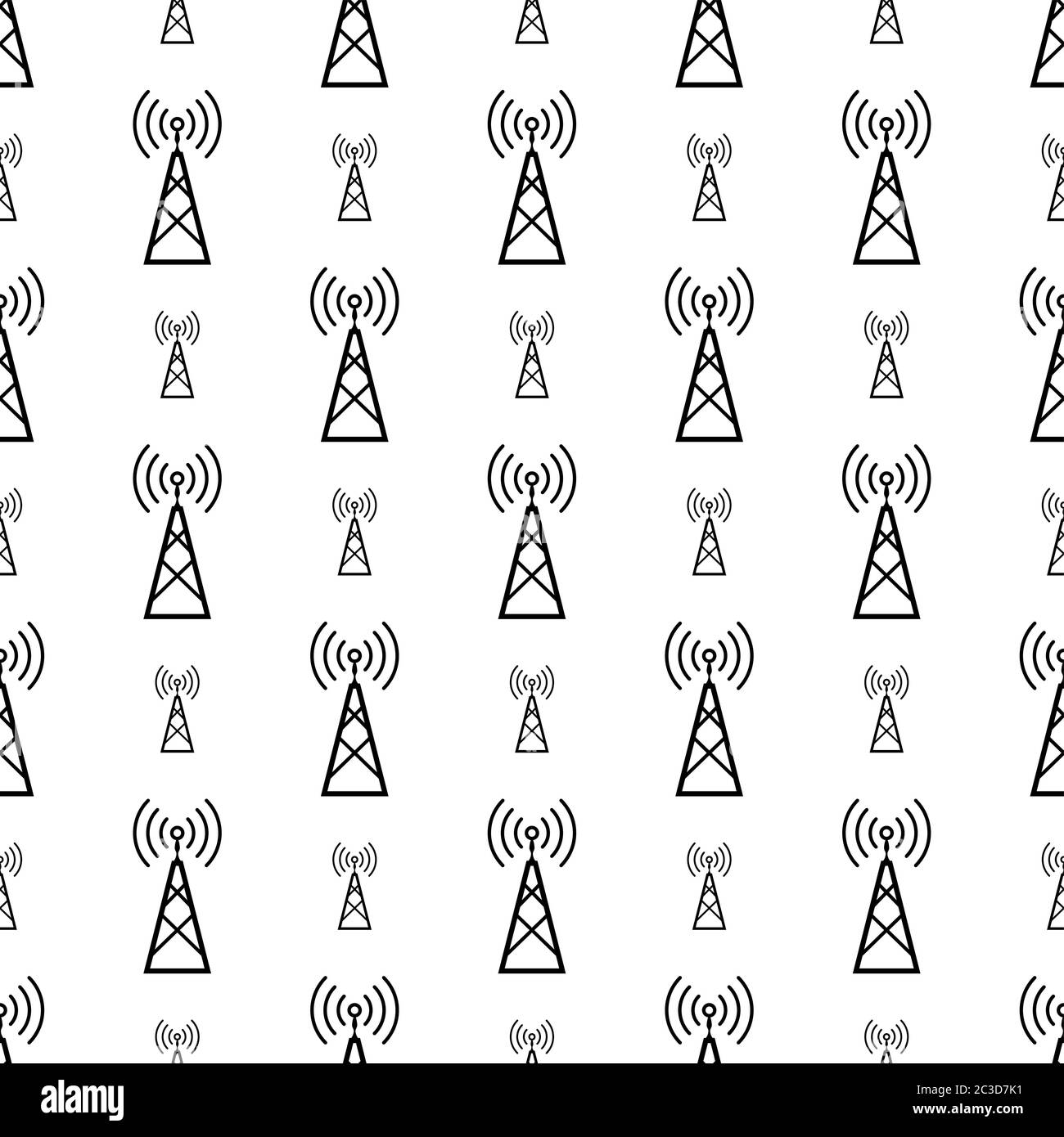Radio Tower Icon Seamless Pattern Vector Art Illustration Stock Vector ...
