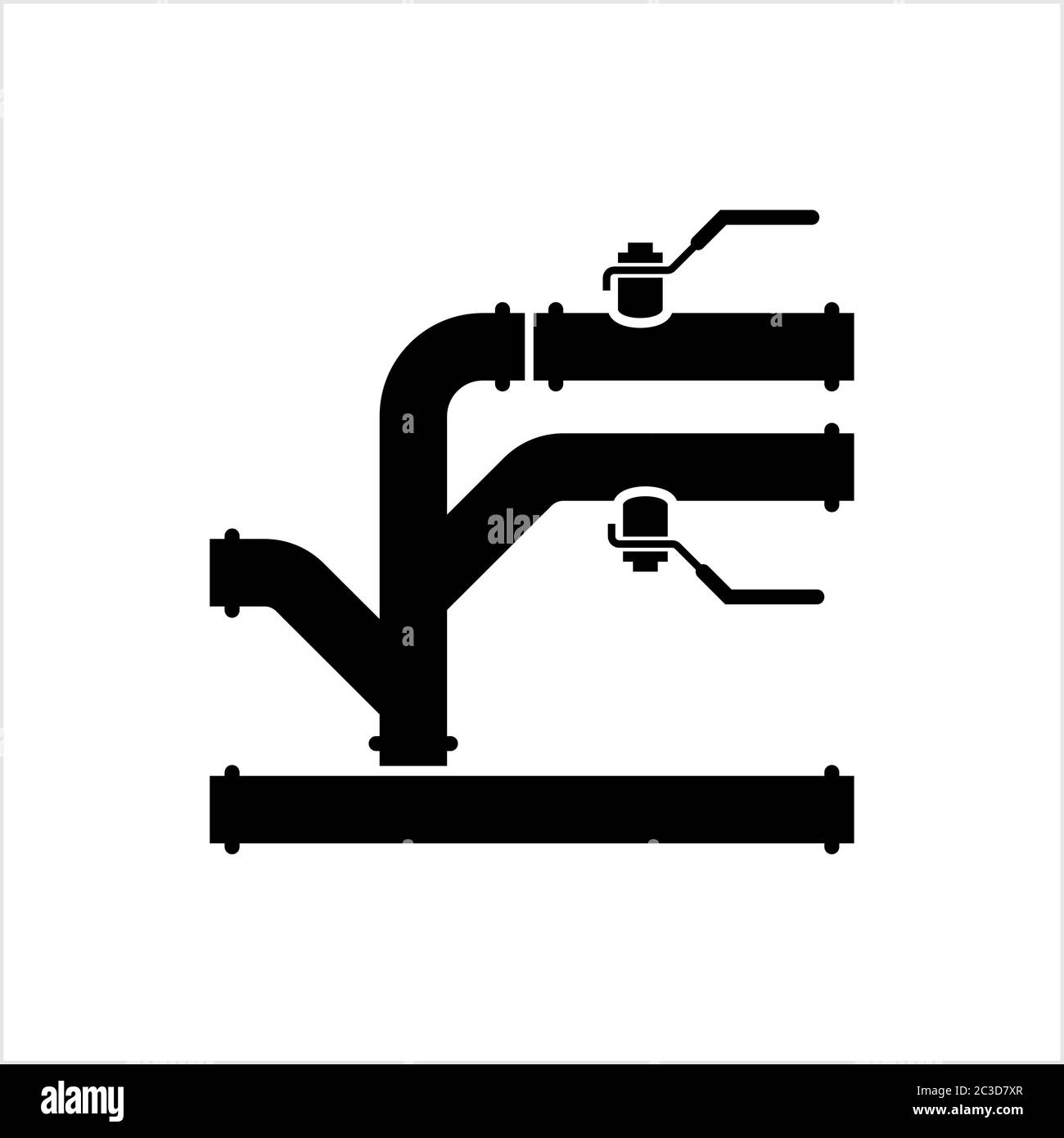 Pipe Icon, Pipe Fitting Icon Vector Art Illustration Stock Vector Image ...