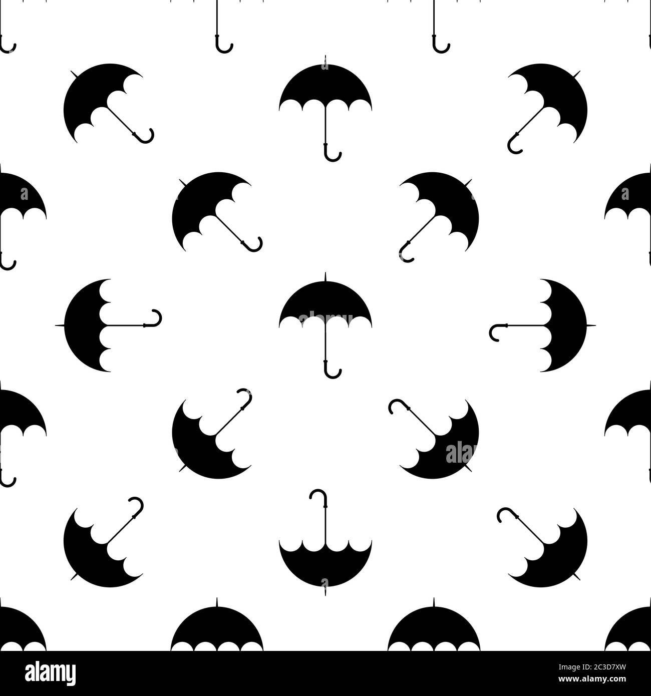 Umbrella Icon Seamless Pattern Vector Art Illustration Stock Vector
