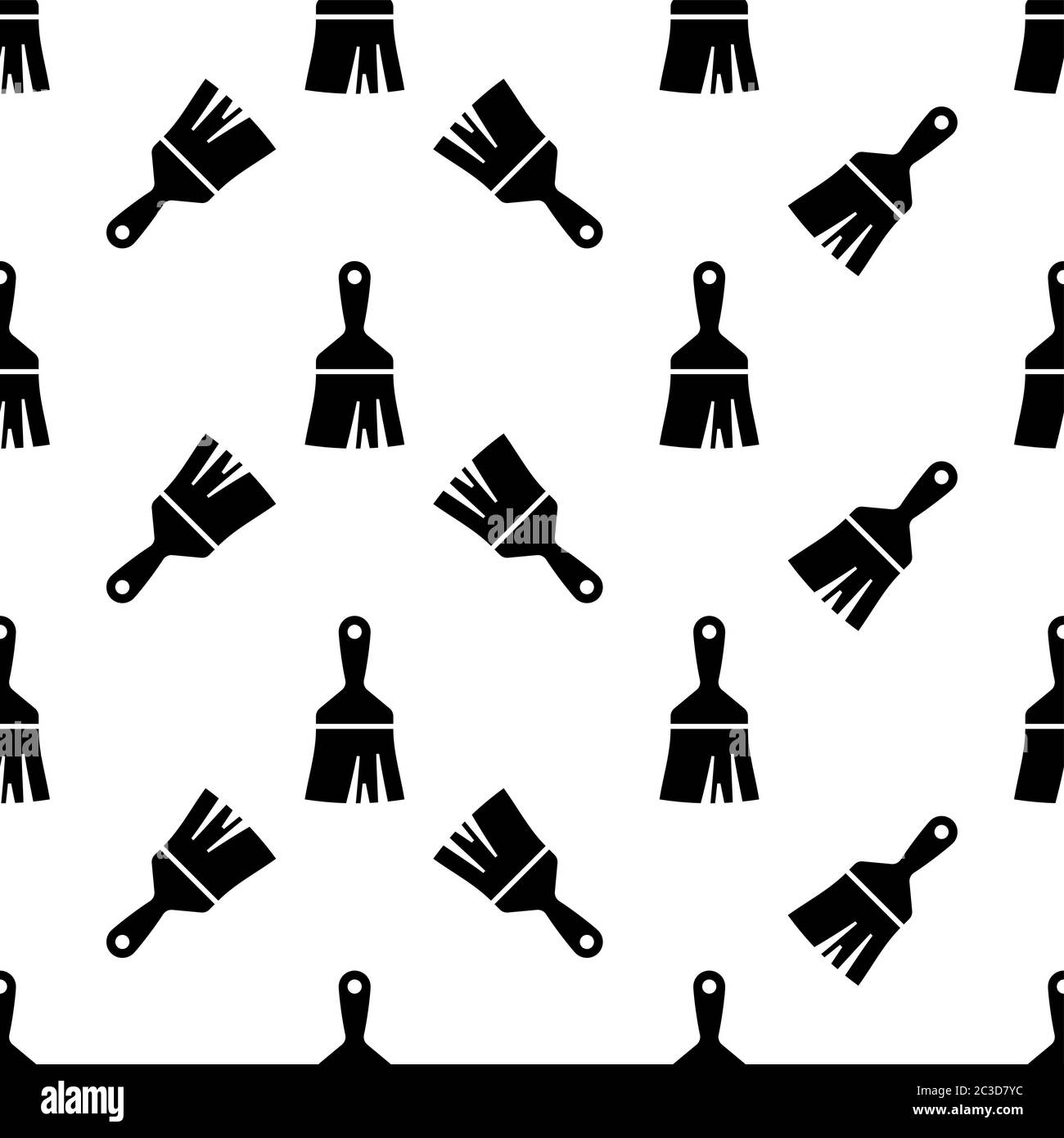 Paint Brush Icon Seamless Pattern Vector Art Illustration Stock Vector ...