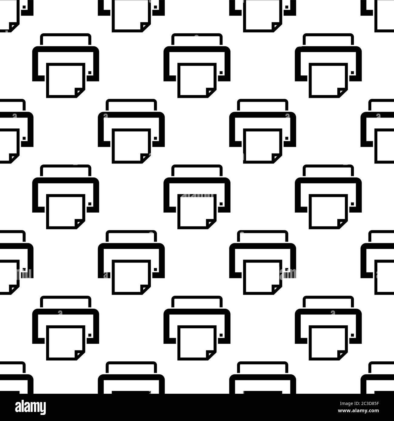 Printer Icon Seamless Pattern, Ink Jet, Laser Printer Vector Art