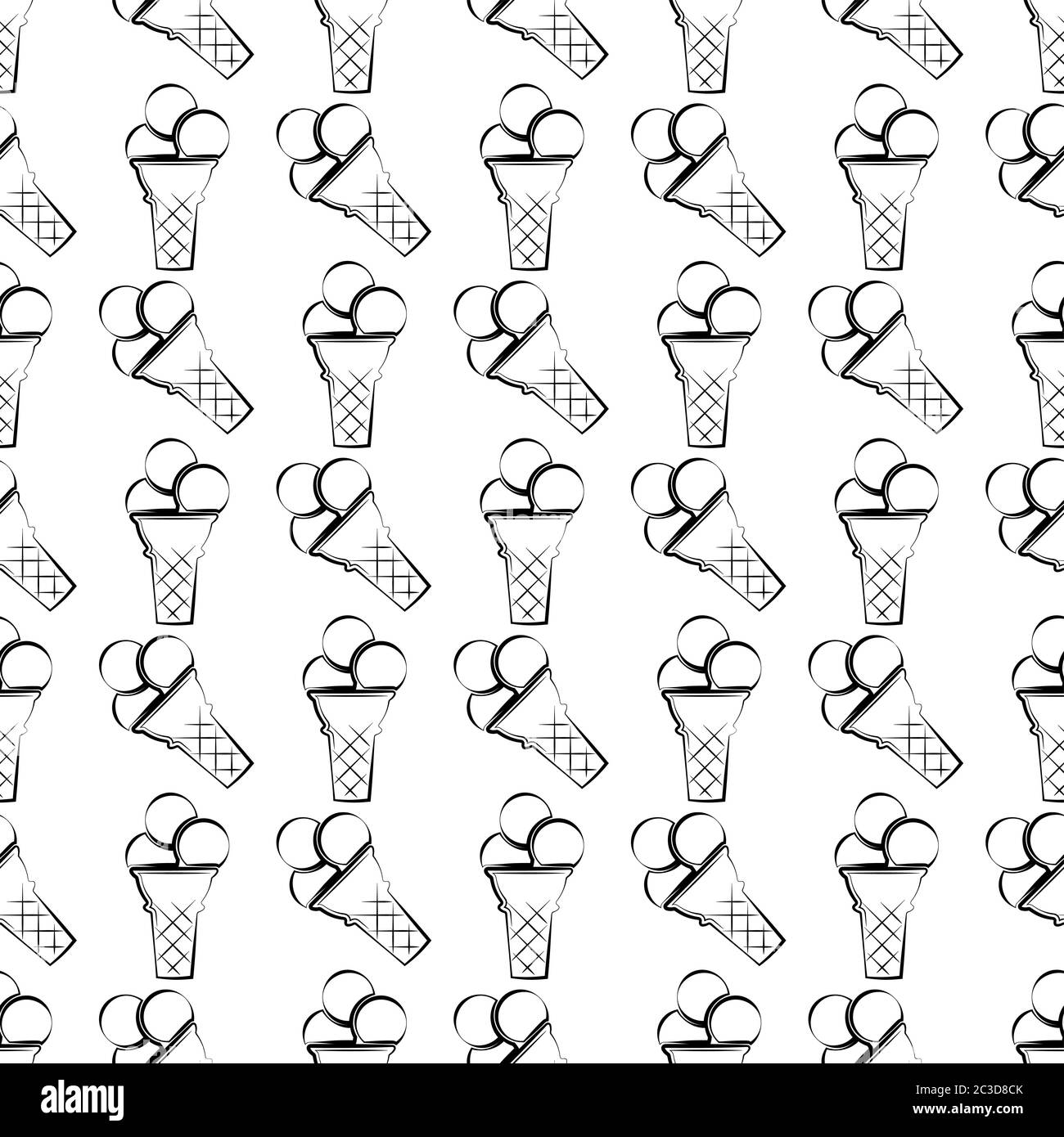 Ice Cream Cone Icon Seamless Pattern Vector Art Illustration Stock ...