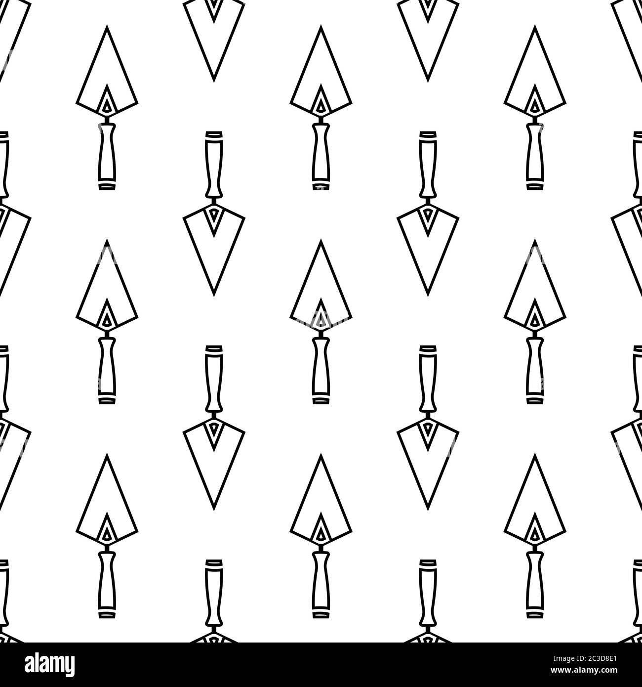 Trowel Icon Seamless Pattern, Trowel Vector Art Illustration Stock ...